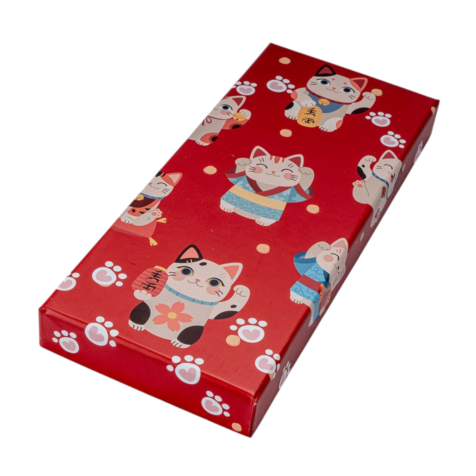 Lucky Cat Neko Bamboo Chopsticks & Ceramic Rest Gift Set